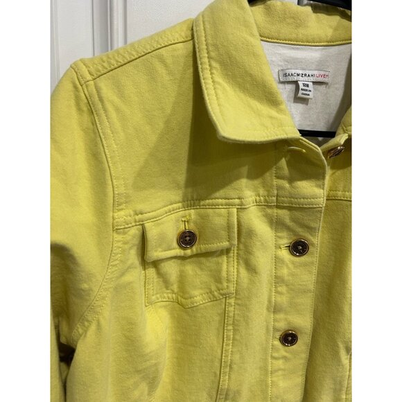 Isaac Mizrahi Live Yellow Button-Front Denim Jacket Plus Size 18W Versatile Clas - Picture 5 of 10